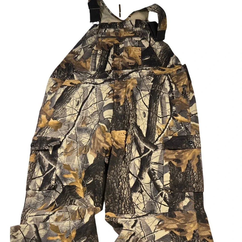 10x Realtree Hardwoods Camo Bib Overalls Mens 42 Regular Hunting Cotton